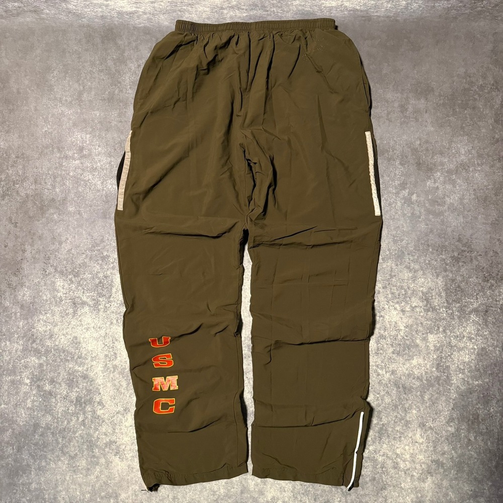 New Balance USMC‎ Mens Olive Green Nylon Track Pants Medium Long